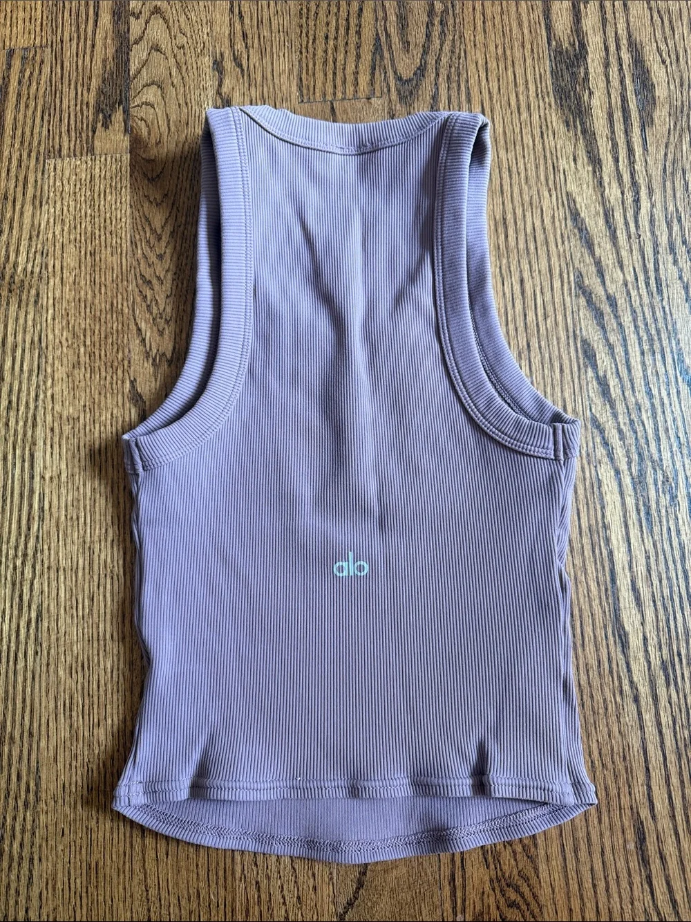 Alo Mauve Pink Purple Goddess Go To Ribbed Tank Top S